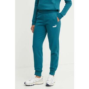 Puma pantaloni de trening culoarea verde, neted imagine