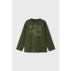 Mayoral longsleeve din bumbac pentru copii culoarea verde, cu imprimeu, 173 imagine