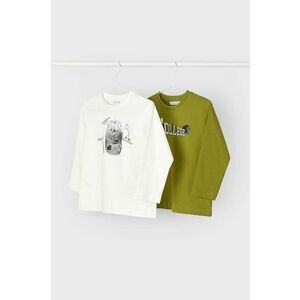 Mayoral longsleeve din bumbac pentru copii 2-pack culoarea verde, cu imprimeu, 4041 imagine