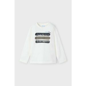 Mayoral longsleeve din bumbac pentru copii culoarea bej, cu imprimeu, 4055 imagine