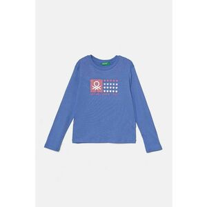 United Colors of Benetton longsleeve din bumbac pentru copii culoarea violet, 3I9WG10F7 imagine