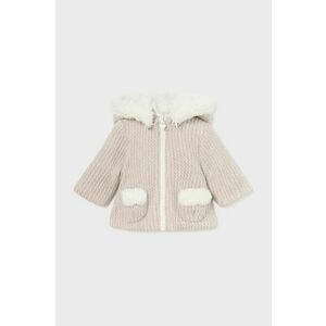 Mayoral Newborn bluza bebe culoarea bej, cu glugă, neted, 2447 imagine