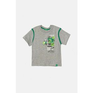 United Colors of Benetton tricou de bumbac pentru copii culoarea gri, cu imprimeu, 3I1XG10FC imagine