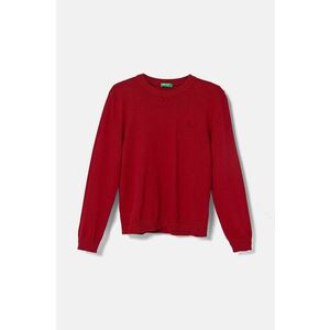 United Colors of Benetton pulover de bumbac pentru copii culoarea bordo, light, 1294C106Y imagine