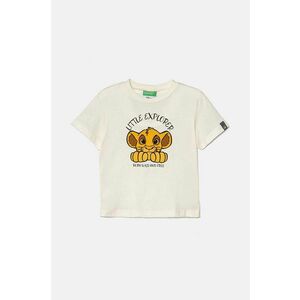 United Colors of Benetton tricou de bumbac pentru copii culoarea bej, cu imprimeu, 3I1XG10GR imagine