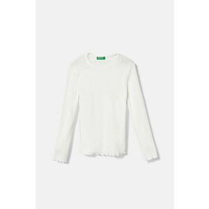 United Colors of Benetton longsleeve copii culoarea alb, 3F1AC10LI imagine