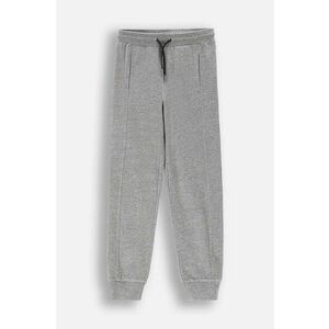 Coccodrillo pantaloni de trening din bumbac pentru copii culoarea gri, neted, EVERYDAY BOY imagine