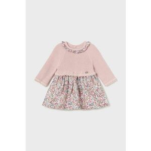 Mayoral Newborn rochie din bumbac pentru bebeluși culoarea roz, mini, evazati, 2886 imagine