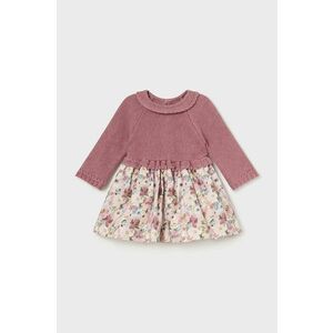 Mayoral Newborn rochie din bumbac pentru bebeluși culoarea roz, mini, evazati, 2886 imagine