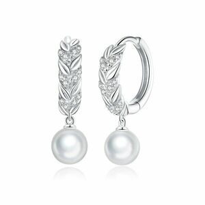 Cercei din argint Sparkling Pearl Hoops imagine