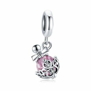 Talisman din argint Vintage Pink Crystal imagine