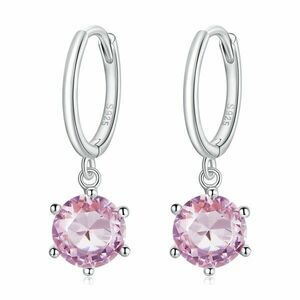 Cercei din argint Beautiful Pink Crystal imagine