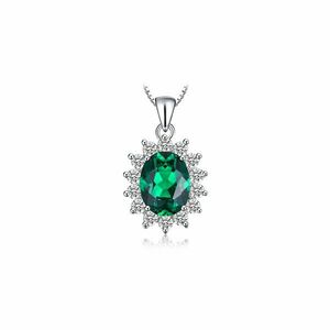 Colier din argint Elegant Green Gem imagine