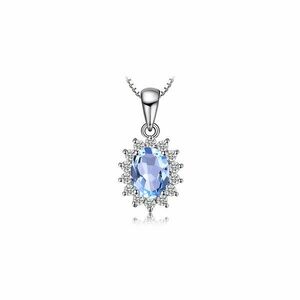 Colier din argint Elegant Light Blue Topaz imagine