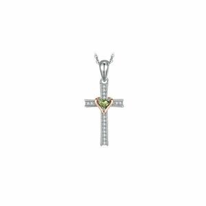 Colier din argint Peridot Cross imagine