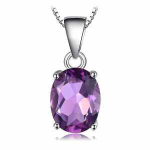 Colier din argint Oval Amethyst imagine