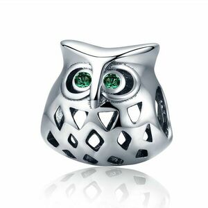 Talisman din argint patinat Funny Owl imagine