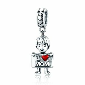 Talisman din argint I Love Mom - Boy imagine