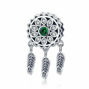 Talisman din argint Dream Catcher green imagine