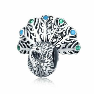 Talisman din argint Silver Peacock imagine