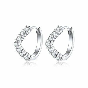 Cercei din argint Elegant Crystals Hoops imagine