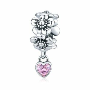 Talisman din argint Pink Pendant Flower imagine