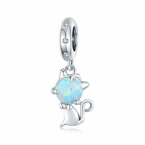 Talisman din argint Opal Cat imagine