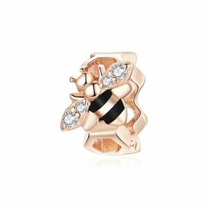 Talisman din argint Rose Gold Small Bee imagine