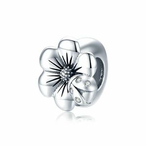 Talisman din argint Single Flower Bead imagine