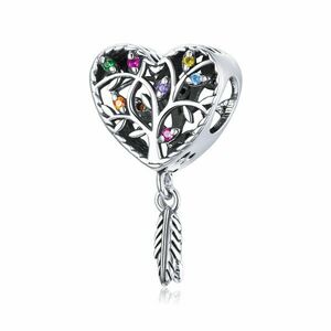 Talisman din argint Colorful Heart Dream Catcher imagine