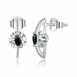 Cercei din argint Crystal Black Studs imagine