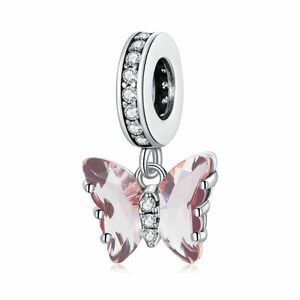 Talisman din argint Elegant Pink Butterfly imagine