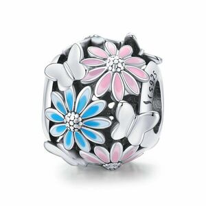 Talisman din argint Flowers and Butterflies Charm imagine