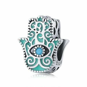 Talisman din argint Turquoise Hamsa imagine