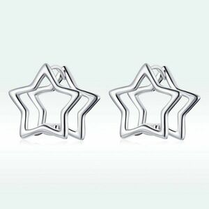 Cercei din argint Double Star Shape imagine