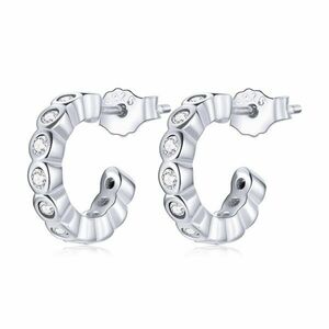 Cercei din argint Crystal Studded Hoops imagine