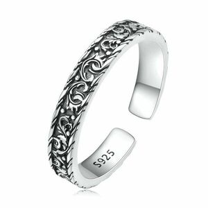 Inel reglabil din argint Antique Motifs Small Band imagine