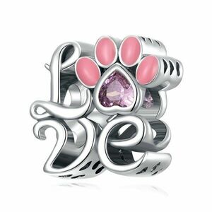 Talisman de argint Love Pink Paw imagine