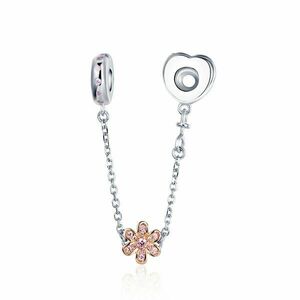 Talisman din argint Double Chained Rose Flower imagine