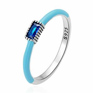 Inel din argint Blue Rectagle Crystal imagine