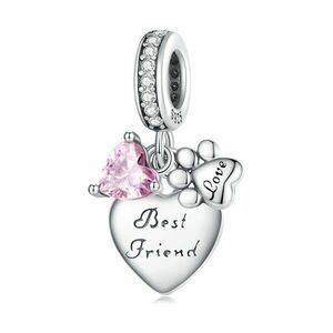 Talisman din argint Best Friend Pink Love imagine