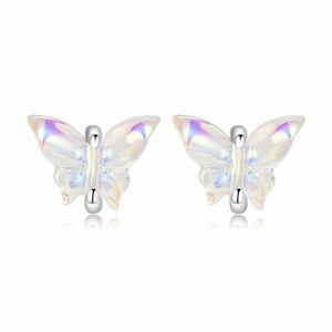 Cercei din argint Rainbow Glass Butterfly imagine