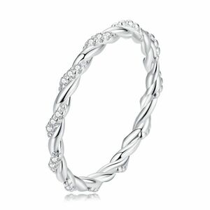 Inel din argint Twisted Silver Crystal imagine