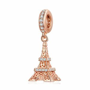 Talisman din argint Rose Golden Eiffel Tower imagine