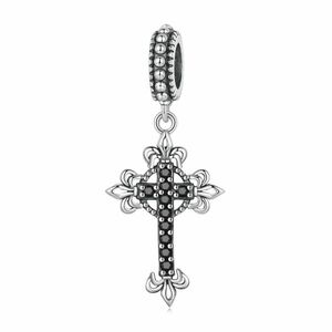 Talisman din argint Black Crystal Cross imagine