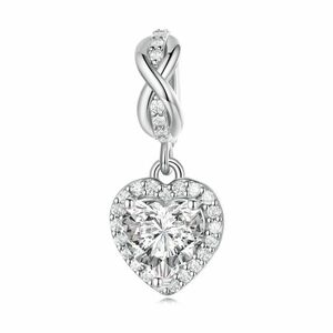 Talisman din argint Elegant Crystal Heart imagine