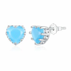 Cercei din argint Blue Matte Crystal Heart imagine