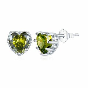 Cercei din argint Olive Crystal Heart imagine