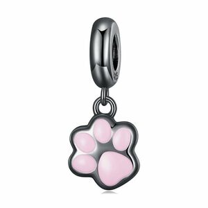 Talisman din argint Black and Pink Email Paw imagine