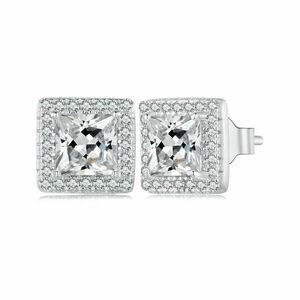 Cercei din argint Gemstone Grid Studs imagine